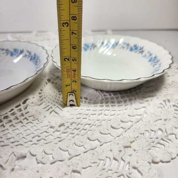 Johnson Bros. Dessert Bowls Ironstone Set of 2 White with Blue Floral Pattern - Picture 3 of 11